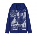 Portrait Print Hooded Zipper Sweater  Nhis413035