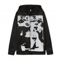 Portrait Print Hooded Zipper Sweater  Nhis413035