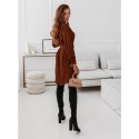 Solid Color Longsleeved Button Dress  Nhis413159