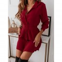 Solid Color Longsleeved Button Dress  Nhis413159