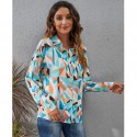 Hit Color Geometric Printed Longsleeved Shirt  Nhis413197