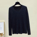 Simple Solid Color Vneck Longsleeved Sweater Nhis414759