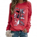 Fashion Printing Tree Cats Casual Loose Hedging Longsleeved Sweater Nhko414711