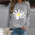 Fashion Printing Daisy Hedging Longsleeved Sweater Nhko414716