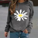 Fashion Printing Daisy Hedging Longsleeved Sweater Nhko414716