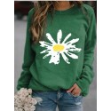 Fashion Printing Daisy Hedging Longsleeved Sweater Nhko414716