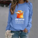 Fashion Printing Cat Fish Hedging Longsleeved Sweater Nhko414726