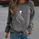 Fashion Heart Gesture Printing Longsleeved Sweater Nhko414727