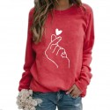 Fashion Heart Gesture Printing Longsleeved Sweater Nhko414727