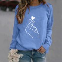 Fashion Heart Gesture Printing Longsleeved Sweater Nhko414727