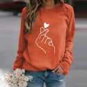 Fashion Heart Gesture Printing Longsleeved Sweater Nhko414727