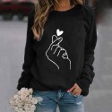 Fashion Heart Gesture Printing Longsleeved Sweater Nhko414727