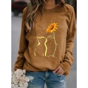 Fashion Flower Cat Printing Longsleeved Sweater Nhko414731