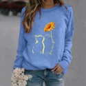 Fashion Flower Cat Printing Longsleeved Sweater Nhko414731