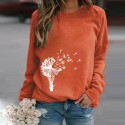 Fashion Dandelion Printing Longsleeved Sweater Nhko414732