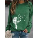 Fashion Dandelion Printing Longsleeved Sweater Nhko414732