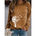 Fashion Dandelion Printing Longsleeved Sweater Nhko414732