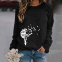 Fashion Dandelion Printing Longsleeved Sweater Nhko414732