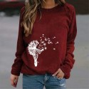 Fashion Dandelion Printing Longsleeved Sweater Nhko414732