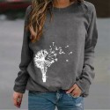 Fashion Dandelion Printing Longsleeved Sweater Nhko414732