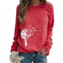 Fashion Dandelion Printing Longsleeved Sweater Nhko414732