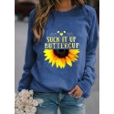 Casual Printing Sunflower Hedging Longsleeved Sweater Nhko414745