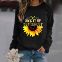 Casual Printing Sunflower Hedging Longsleeved Sweater Nhko414745