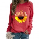 Casual Printing Sunflower Hedging Longsleeved Sweater Nhko414745