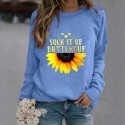 Casual Printing Sunflower Hedging Longsleeved Sweater Nhko414745