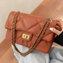 Rhombus Solid Color Messenger Shoulder Small Square Bag  Nhlh406929