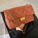 Rhombus Solid Color Messenger Shoulder Small Square Bag  Nhlh406929