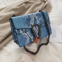 Womens Fashion Snakeskin Pattern Small Square Bag Chain Shoulder Messenger Bag Nhlh409740