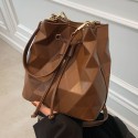 Fashion Largecapacity Geometric Messenger Bucket Solid Color Bag Nhlh412292