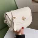 Retro Small Messenger Solid Color Buckle Saddle Bag Nhlh412296