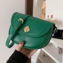 Retro Small Messenger Solid Color Buckle Saddle Bag Nhlh412296