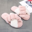 New Crossborder Cross Plush Slippers Female Twocolor Home Slippers Net Red Slippers Crossslippers Nhpe415543