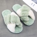 New Crossborder Cross Plush Slippers Female Twocolor Home Slippers Net Red Slippers Crossslippers Nhpe415543