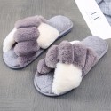 New Crossborder Cross Plush Slippers Female Twocolor Home Slippers Net Red Slippers Crossslippers Nhpe415543