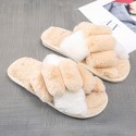 New Crossborder Cross Plush Slippers Female Twocolor Home Slippers Net Red Slippers Crossslippers Nhpe415543