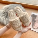 X Autumn And Winter New Simple Lamb Wool Flipflops Indoor Warm Home Slippers Women Nhpe415548