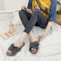 B2019 New Trend Rabbit Fur Slippers Female Autumn Home Cross Plush Slippers Nonslip Wearresistant One Drop Shipping Nhpe415549