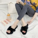 B2019 New Trend Rabbit Fur Slippers Female Autumn Home Cross Plush Slippers Nonslip Wearresistant One Drop Shipping Nhpe415549