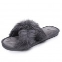 B2019 New Trend Rabbit Fur Slippers Female Autumn Home Cross Plush Slippers Nonslip Wearresistant One Drop Shipping Nhpe415549