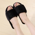 New Solid Color Open Toe Plush Slippers  Nhpe415550