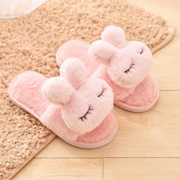 New Autumn And Winter Parentchild Plush Slippers Cute Cartoon Rabbit Cotton Slippers Baby Indoor Warm Cotton Slippers On Behalf Of Nhpe415551