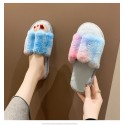 Tiedye Colorful Plush Flat Slippers  Nhpe415554