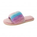 New Rainbow Plush Sliptoe Home Slippers  Nhpe415563