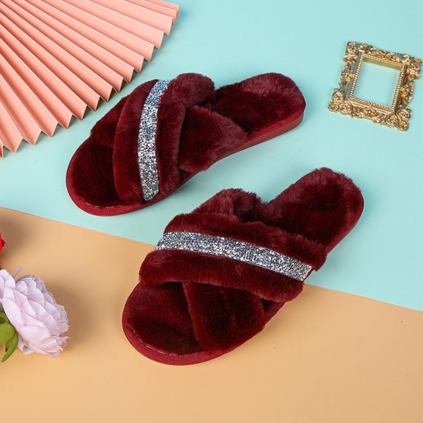 Fashion Cotton Nonslip Flatbottomed Plush Slippers  Nhpe415564