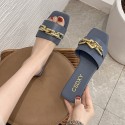 Simple Fashion Thick Chain Flatbottomed Oneword Slippers Nhpe415580