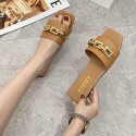 Simple Fashion Thick Chain Flatbottomed Oneword Slippers Nhpe415580